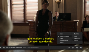 "How to Get A way Wioth Murder" on Hulu in Spanish and Portuguese